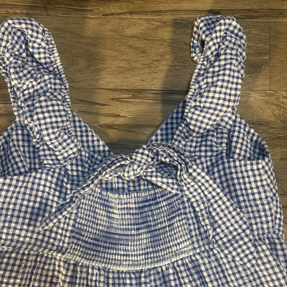 Blue and White Gingham Dress - Picture 7 of 9